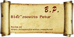 Blázsovits Petur névjegykártya